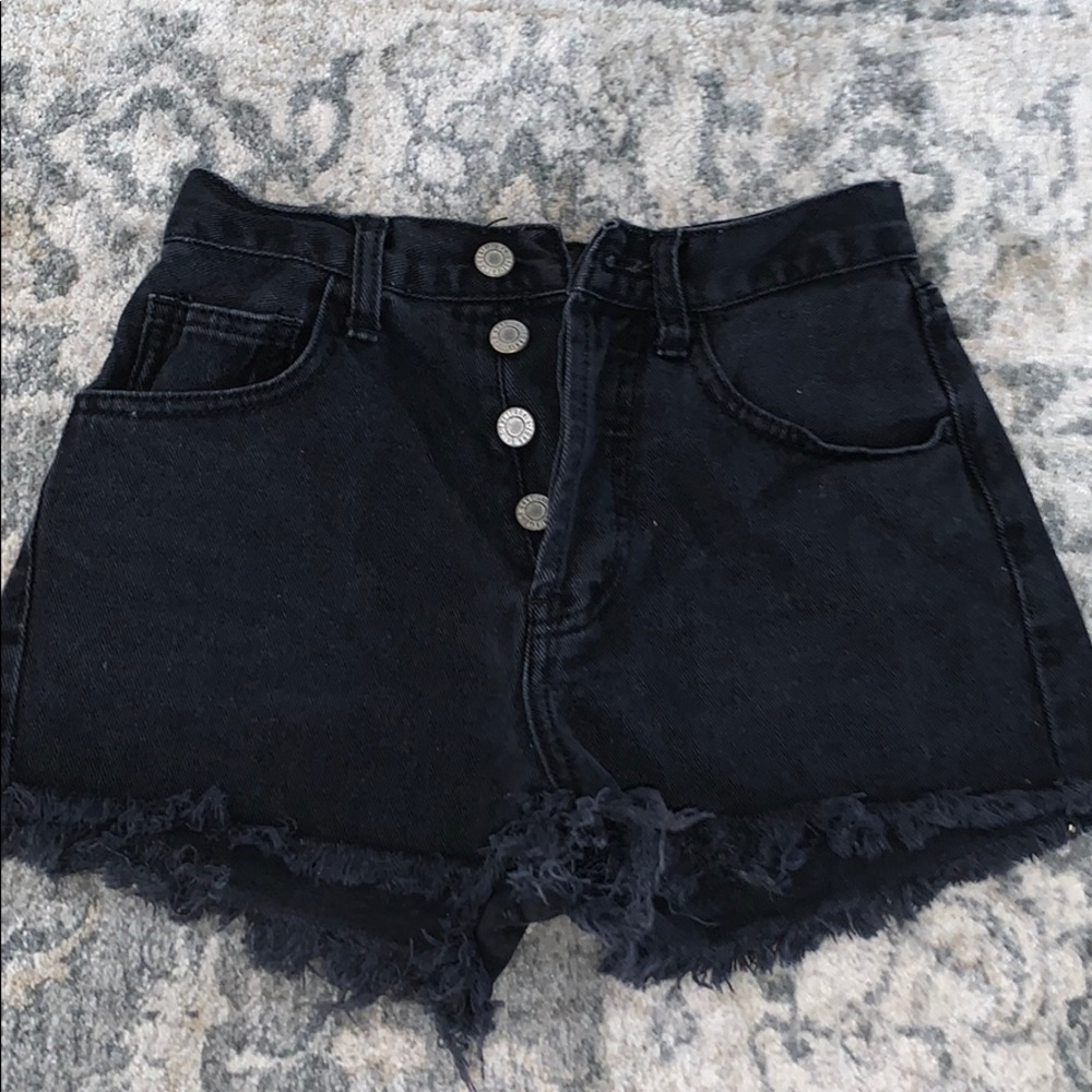 black jean shorts